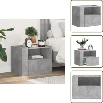 vidaXL The Living Store Comodino a Muro Grigio Cemento 45x30x35 cm - Comodino da camera da letto