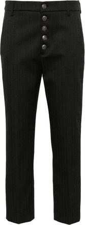 Dondup high-waisted cropped trousers - women - Virgin Wool/Cotton/Acetate/Elastane/Viscose - 26 - Black