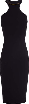 Elisabetta Franchi Black Halter Neck Midi Dress