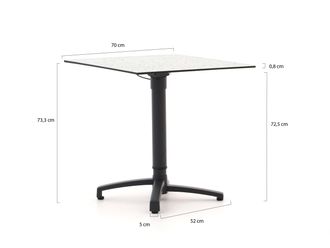 Bellagio la vita attrattiva Bellagio Canzo klaptafel 70x70x73/109cm verstelbaar