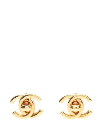 Chanel 1997 Gold Plated CC Turn Lock Clip on Earrings costume earrings - women - Gold Plated - One Size