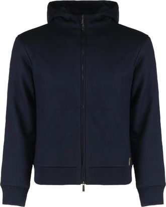 Moorer Felpa con cappuccio e zip - Blu