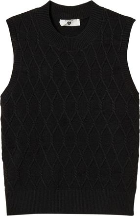 Twin-Set Canotta con motivo a losanghe - Nero