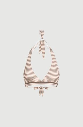 Brunello Cucinelli Striped techno jersey bikini top with precious trim in Panama at Nordstrom, Size 48