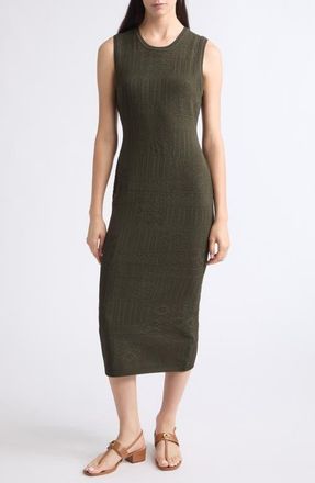 Veronica Beard Tamiko Sleeveless Knit Midi Dress in Loden at Nordstrom, Size X-Small