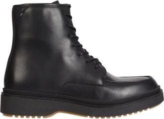 Tommy Hilfiger Schoenen, Heren, Zwart, 44 EU, Leer, Premium Cleated Lth Boot