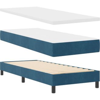 vidaXL Cama Con Somier Y Colch&oacute;n Negra 100x200 Cm Terciopelo Vidaxl