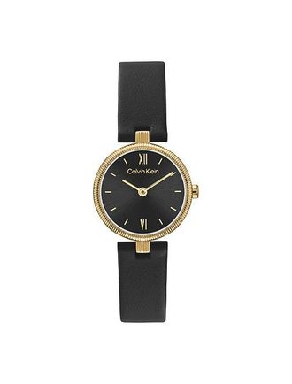 Calvin Klein Reloj Con Correa De Piel Chapada En Oro Gleam