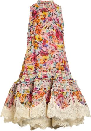 Zimmermann Luna Floral-print Linen and Silk-blend Mini Dress - Multicoloured - 3 (UK 14 / L)