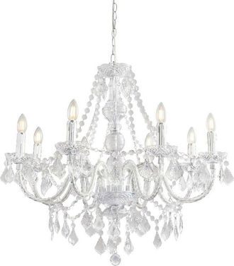 Endon Lighting Clarence - 8 Light Chandelier Acrylic & Chrome Finish, E14
