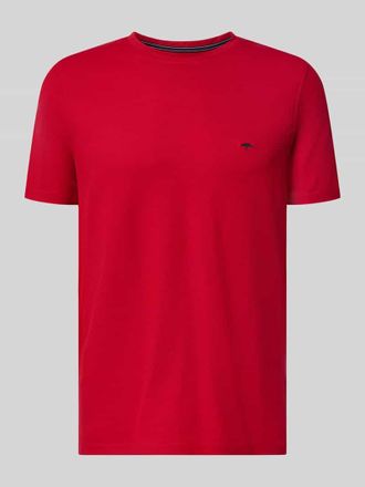 Fynch-Hatton Fynch-Hatton Regular Fit T-Shirt mit Logo-Stitching in Rot, Gr&ouml;&szlig;e 3XL