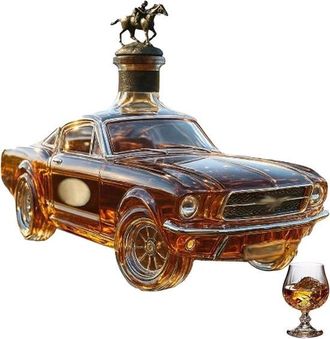 OEM Decantador De Whisky 3d Con Forma De Coche, Botella De Vidrio De 350 Ml Con Cierre Herm&eacute;tico, Para Bourbon, Vodka Y Vino, Accesorio Para Fiestas