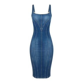 Elisabetta Franchi Dames, Jurken, Blauw, Maat: XL Katoen