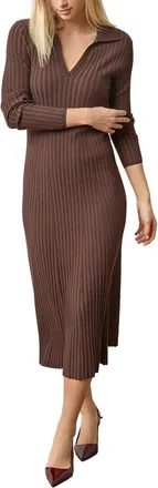 Lilla P Slim Fit Long Sleeve Rib Henley Dress