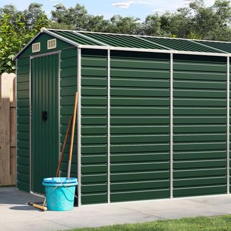 vidaXL Cobertizo De Jard&iacute;n Acero Galvanizado Verde 191x555x198 Cm Vidaxl