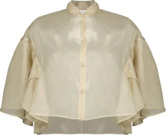 Max Mara Shirts - Dames - Overhemden - Beige - M - Organza - Overhemden