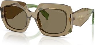 Prada Vierkante zonnebril - Dames - Zonnebrillen - Bruin - 54 MM - Accessoires