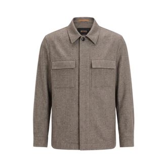 HUGO BOSS Sobrecamisa de corte relajado - Jackets - Hombre - Marr&oacute;n - XL
