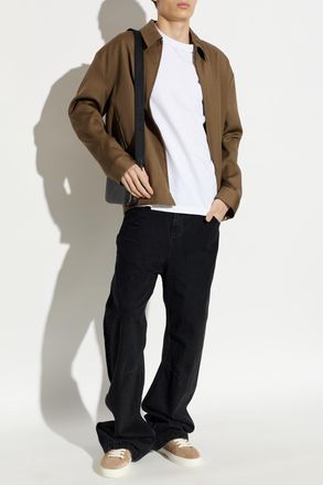 Maison Kitsun&eacute; T-shirt With Logo Patch, Mens, White