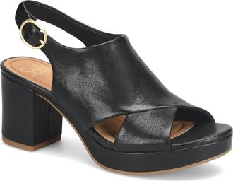 S&ouml;fft Womens Liv Leather Platform Heel Sandals In Black