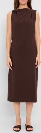 Michael Stars Aurelia Asymmetric Pleated Midi Dress in Java at Nordstrom, Size X-Small