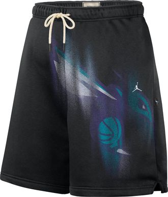Nike Mens Charlotte Hornets Standard Issue Fleece Basketball Shorts in Black | IQ1464-010
