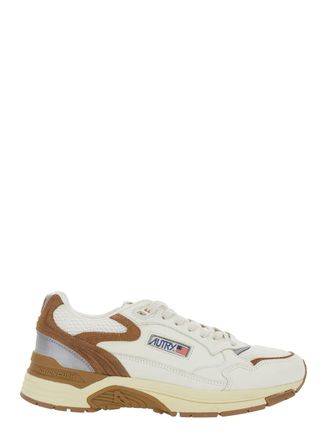 Autry hyperway Beige Low Top Sneakers With Logo Patch On Tongue And Side In Tech Fabric Man