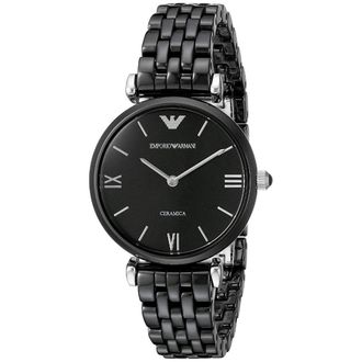 Emporio Armani Womens AR1487 Black Ceramic Ladies Watch - One Size