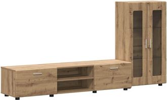 vidaXL Conjunto De Mueble De Tv Roble Artesanal Madera De Ingenier&iacute;a Vidaxl