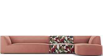 CXL by Christian Lacroix 5-Sitzer Designer Ecksofa Charles, Rosa/ Garden Rosa Pattern