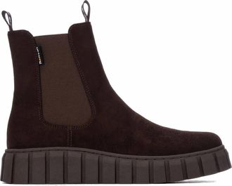 Refresh Womens Chelsea Suede Ankle Booties In Brown