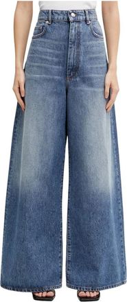 Sportmax Spdangri Wide Jeans - Dames - Loose Fit Jeans - Blauw - W27 - Katoen - Jeans