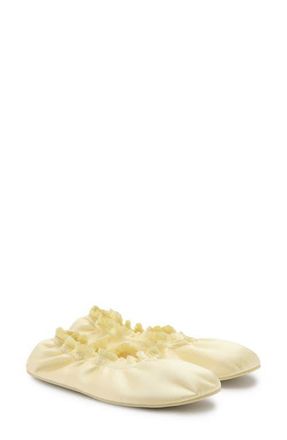 Mango Satin Ballet Flat in Pastel Yellow at Nordstrom, Size 7.5Us
