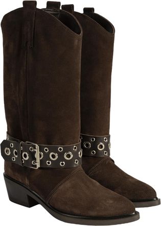 Desa Woman Boots - Suede Upper, Slip-On with Easy Zip, Flat Heel, Breathable | Brown - 39