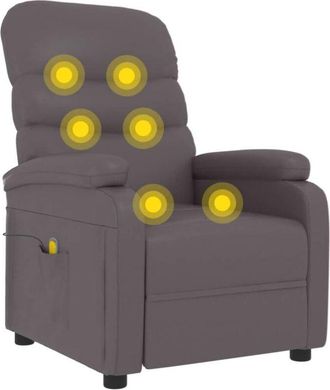 vidaXL Sill&oacute;n De Masaje De Cuero Sint&eacute;tico Gris Vidaxl