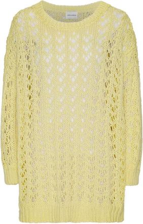 Americandreams Luna Cotton Pullover - Dames - Ronde hals truien - Geel - ONE Size - Katoen - Truien & Vesten