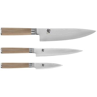 Shun Classic Blonde 3 Piece Starter Set, Chefs Knife, Paring Knife, Utility Knife