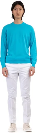 Drumohr Long-Sleeve Crewneck Top in Frosted Cotton