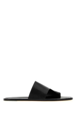 The Row Black Slip On Slides