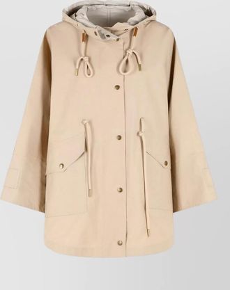 Moncler bruerra hooded cape cotton blend jacket