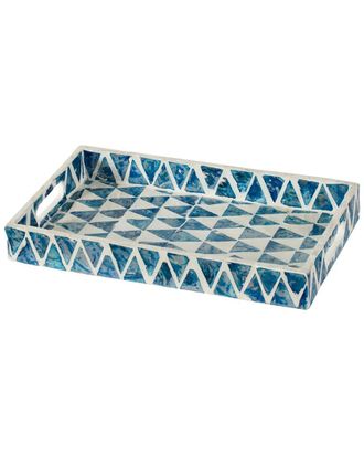 A&B Home Decorative Triangle Pattern Rectangular Tray