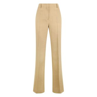 Alberta Ferretti Classic High-Waisted Trousers - female - Alberta Ferretti - Wide Trousers - Beige - L - Trousers