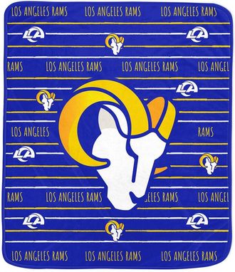 Pegasus Sports Los Angeles Rams Nfl Team Center Stripe Logo Fleece Throw