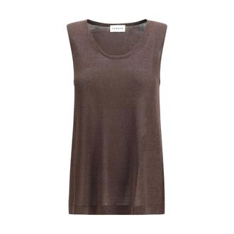 P.A.R.O.S.H. P.a.r.o.s.h., Tops, Dames, Bruin, M, Linnen, Tanktop met ronde hals