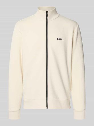 HUGO BOSS Regular Fit Sweatjacke mit Baumwoll-Anteil Modell SW_LEAGUE SKAZ in Beige, Gr&ouml;&szlig;e XXXL
