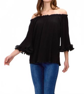 Joseph Ribkoff Off-Shoulder Top With Flare In Black