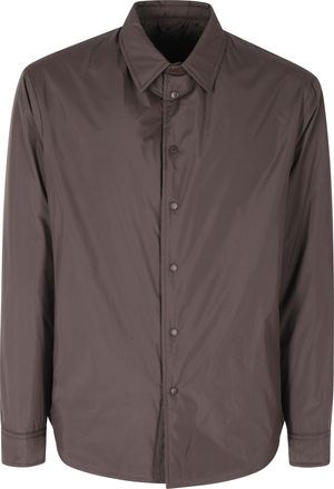 BRIGLIA 1949 Brown Classic Collar Snap Button Nylon Shirt Jacket
