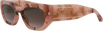 Philipp Plein SPP066M0Z21 Geometric Full Rim Sunglasses - Pink