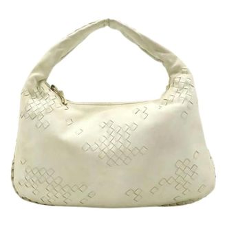 Bottega Veneta Pre-owned Shoulder Bags, female, White, Size: ONE SIZE Pre-owned Leather Shoulder Bag