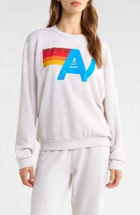 Aviator Nation Logo Crewneck Sweatshirt in Dove Grey at Nordstrom, Size X-Small